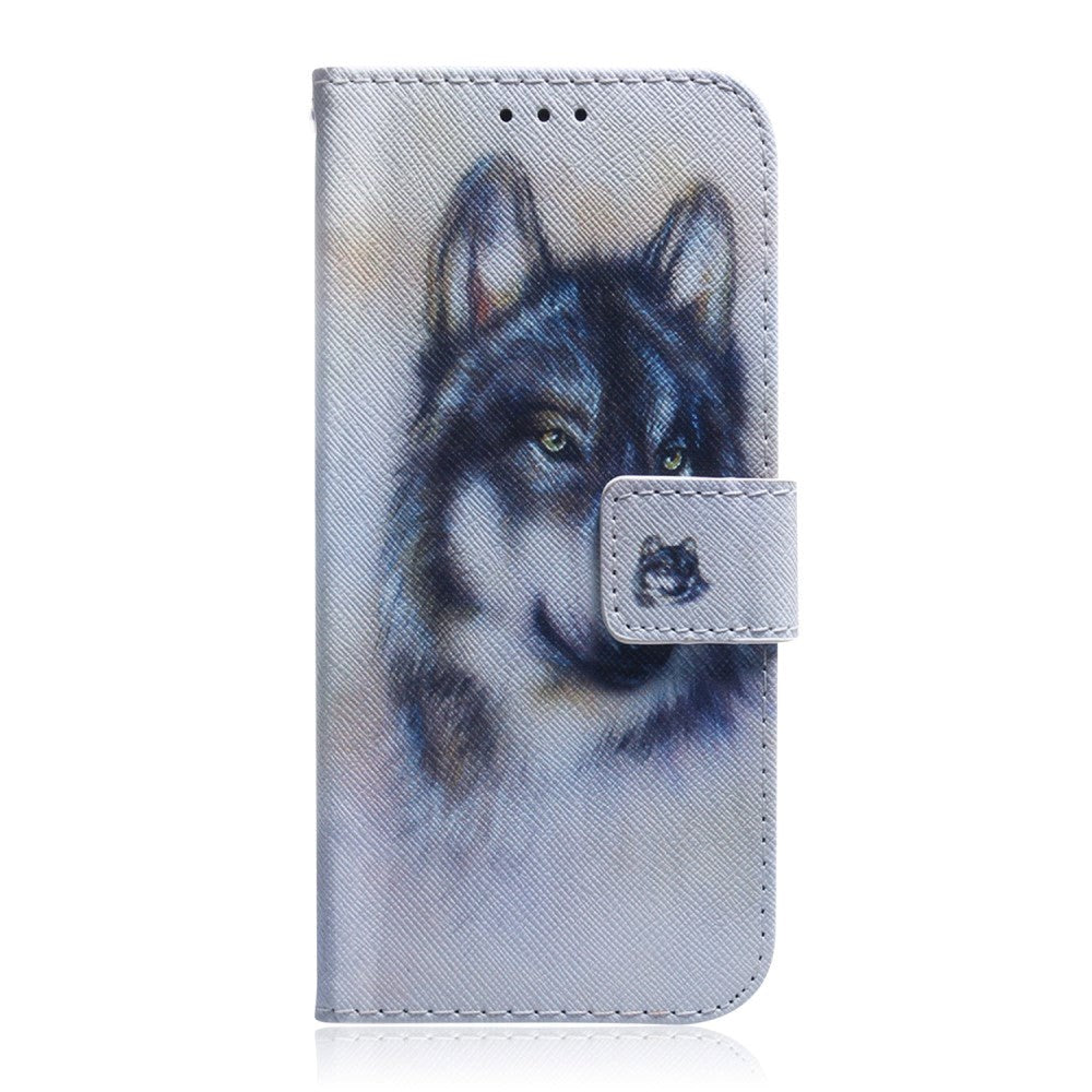 Google Pixel 6 Leather Wallet Case w. Print - Wolf