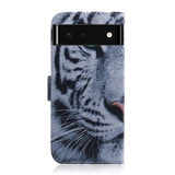 Google Pixel 6 Leather Wallet Case w. Print - Tiger