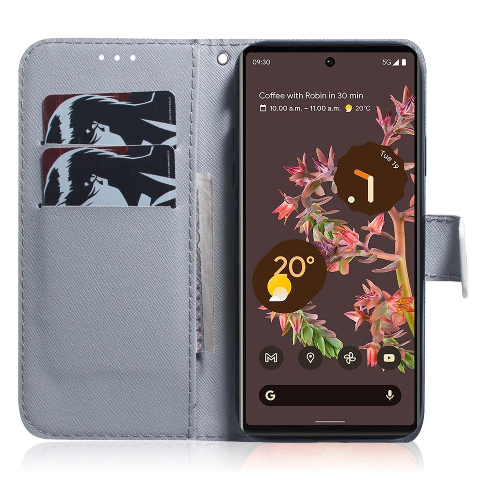 Google Pixel 6 Leather Wallet Case w. Print - Tree