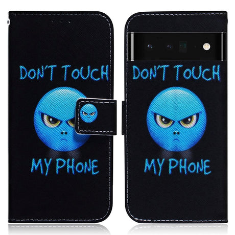 Google Pixel 6 Pro Leather Wallet Case w. Print - "Don't Touch My Phone"