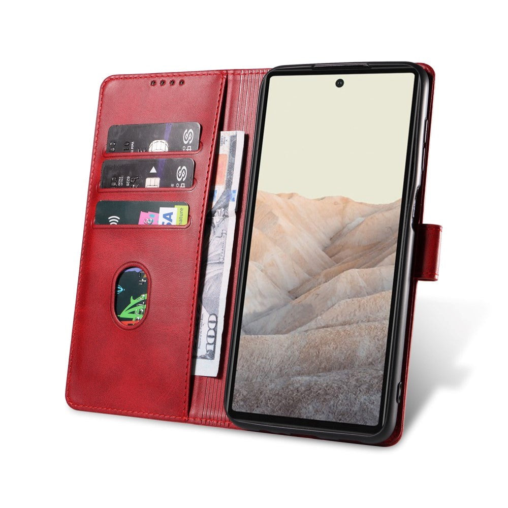 Google Pixel 6 Pro PU Leather Case w. Wallet - Red