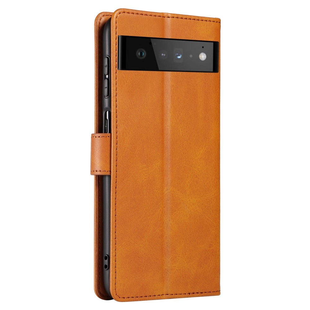 Google Pixel 6 Pro PU Leather Case w. Wallet - Light Brown