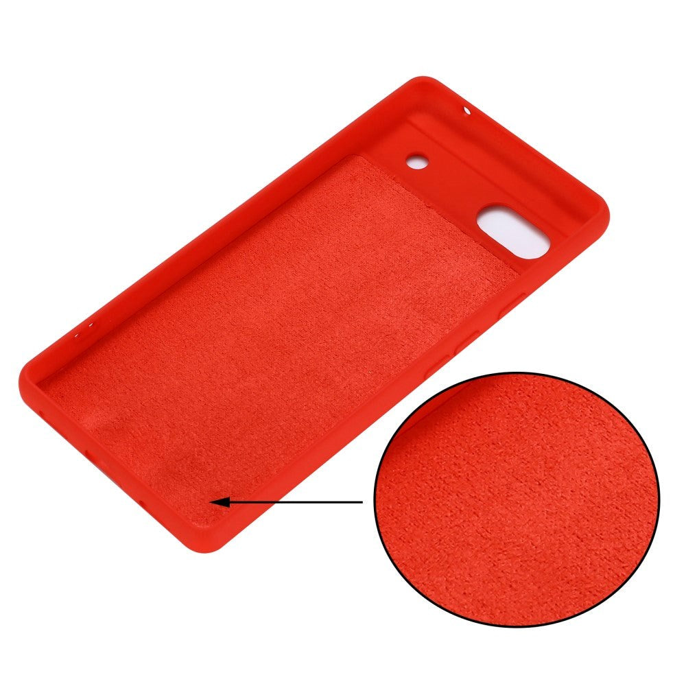 Google Pixel 6a Silicone Case w. Strap - Red