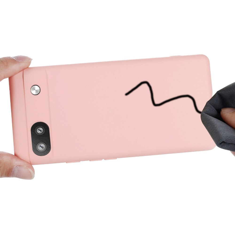 Google Pixel 6a Silicone Case w. Strap - Pink