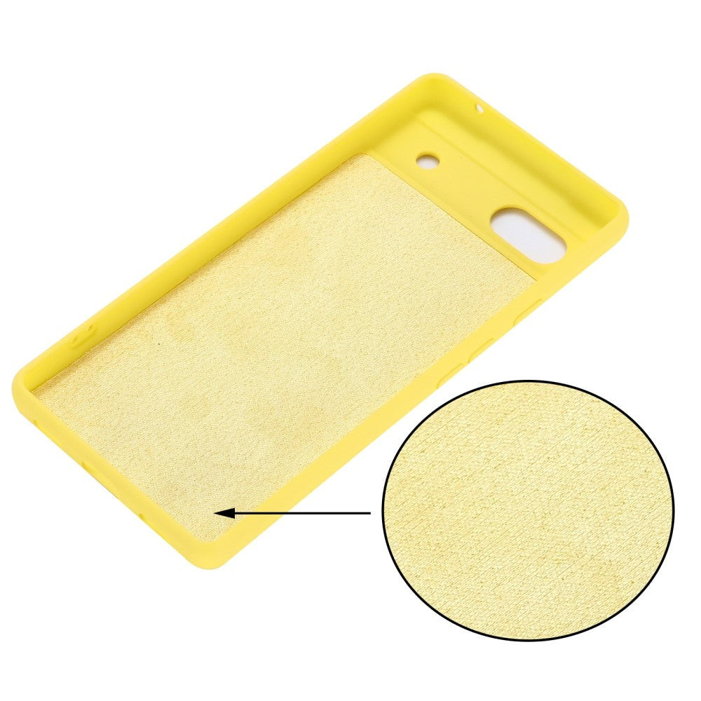 Google Pixel 6a Silicone Case w. Strap - Yellow