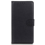 Google Pixel 7 Pro Litchi PU Leather Flip Case w. Wallet - Black