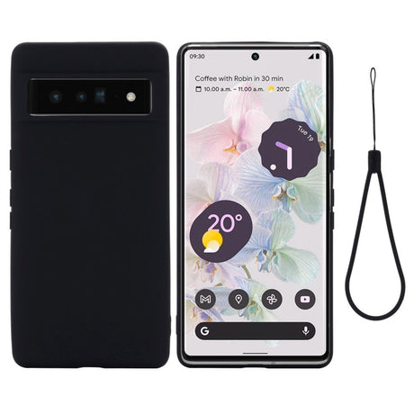 Google Pixel 7 Pro Silicone Case w. Strap - Black