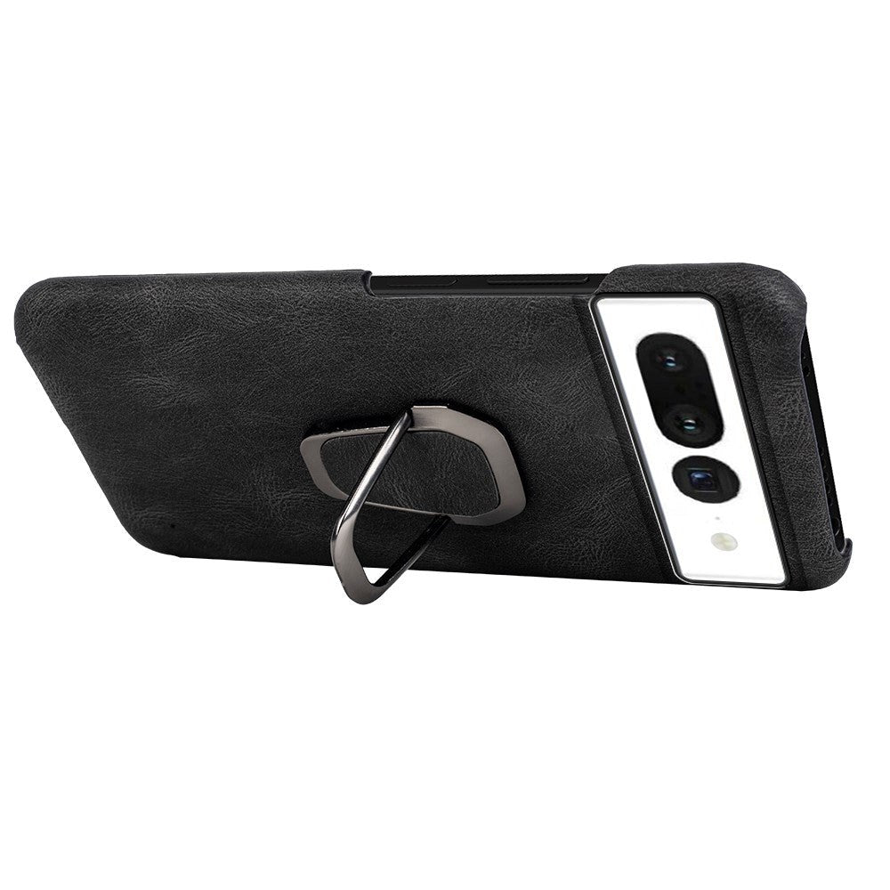 Google Pixel 7 Leather Case w. Kickstand - Black