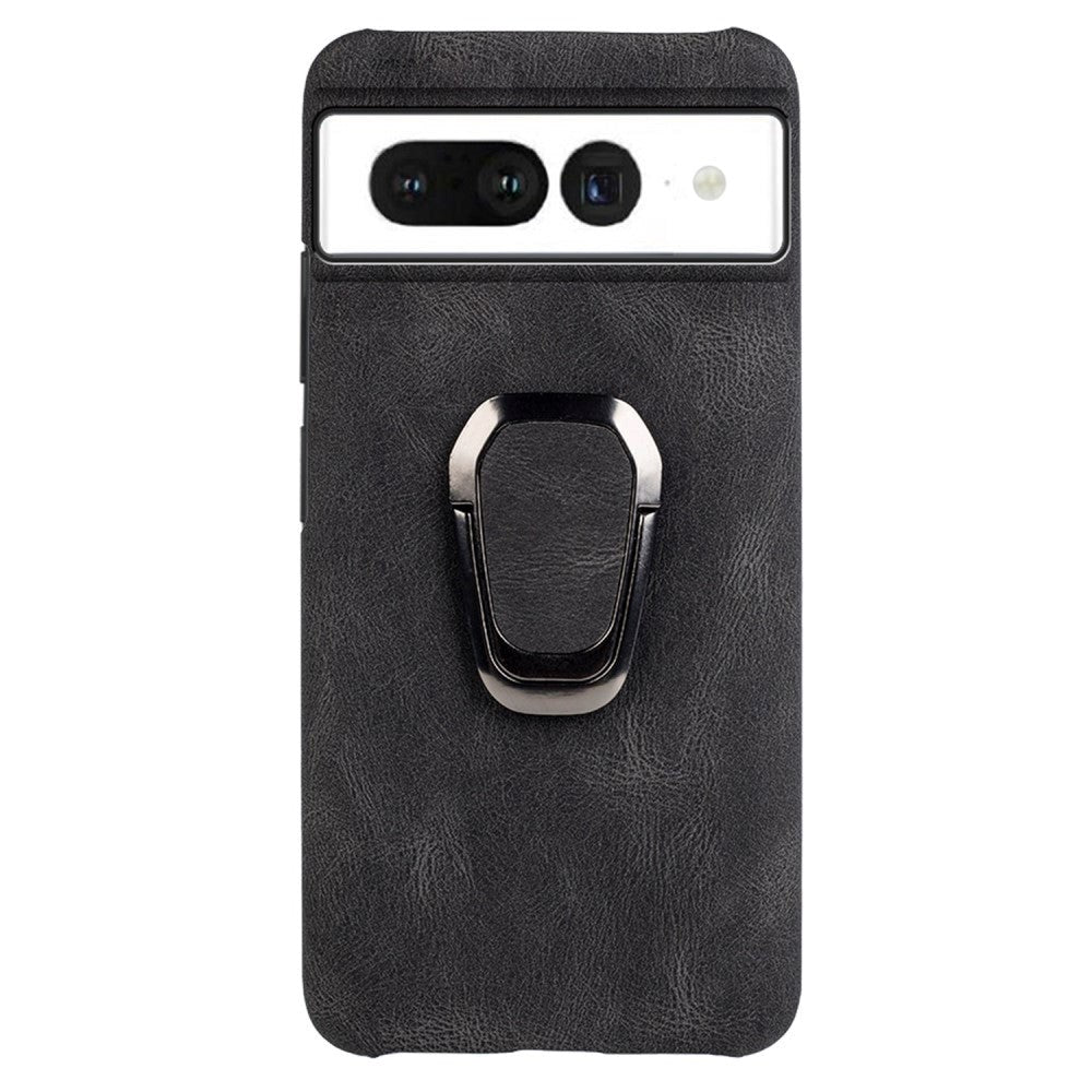 Google Pixel 7 Leather Case w. Kickstand - Black