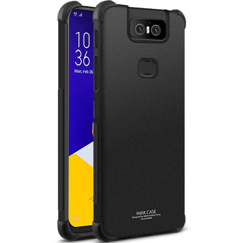 Asus Zenfone 6 (ZS630KL) IMAK Flexible Plastic Case + Protective Film Matte Black