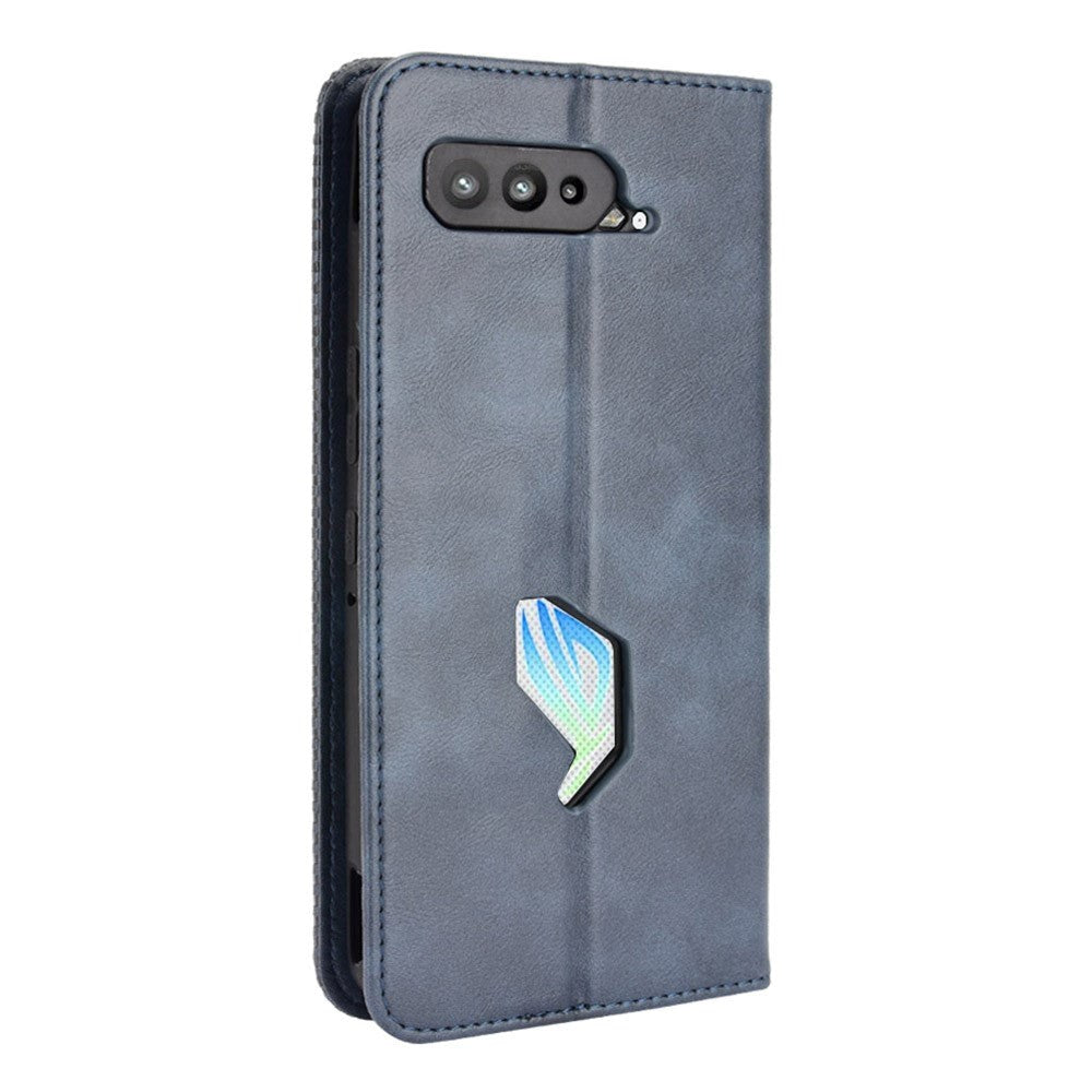 Asus ROG Phone 5 Leather Wallet Case and Magnetic Lock - Blue