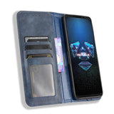 Asus ROG Phone 5 Leather Wallet Case and Magnetic Lock - Blue