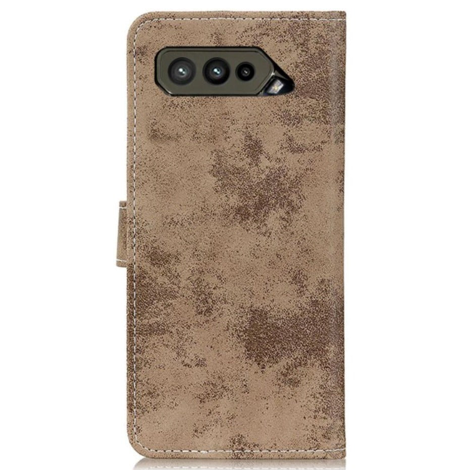 Asus ROG Phone 5 Vintage Leather Wallet Case - Brown