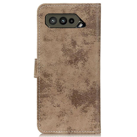 Asus ROG Phone 5 Vintage Leather Wallet Case - Brown