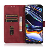 Asus ROG Phone 5 Khazneh Leather Wallet Case - Fabric Texture - Red