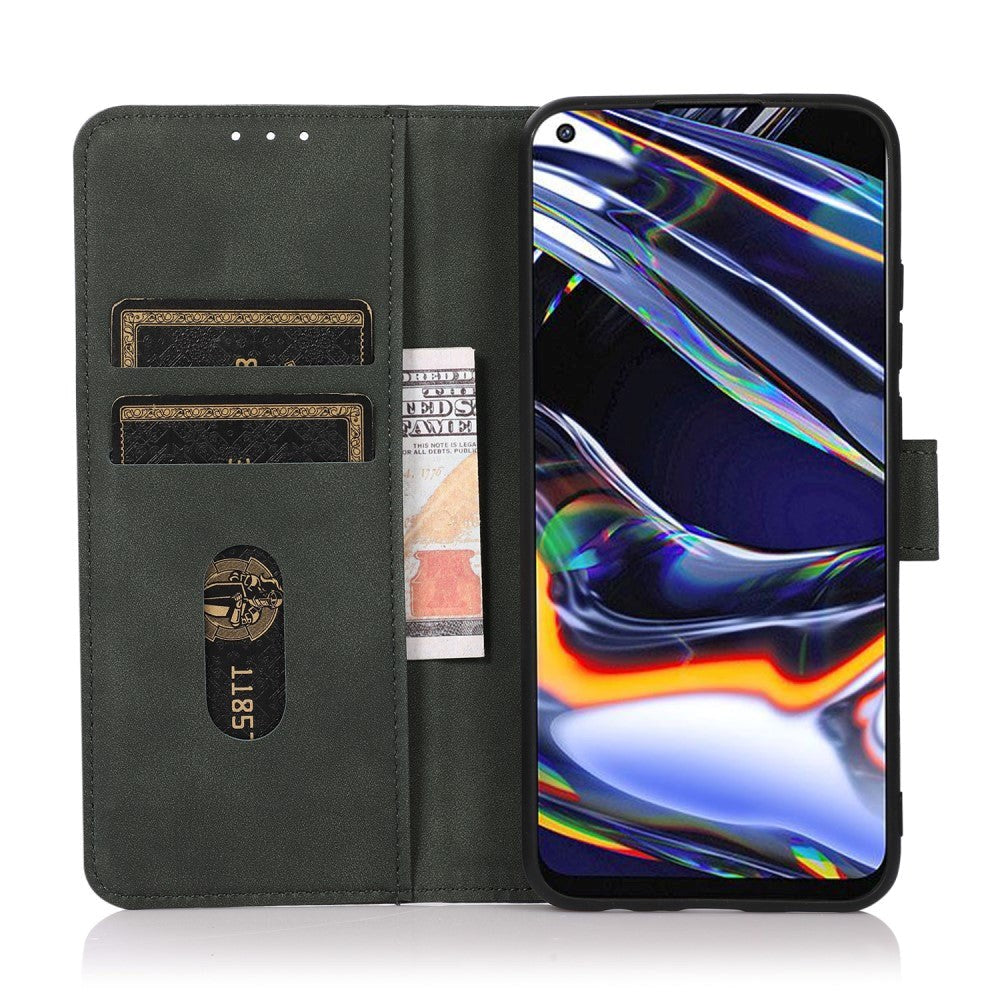 Asus ROG Phone 5 Khazneh Leather Wallet Case - Fabric Texture - Green