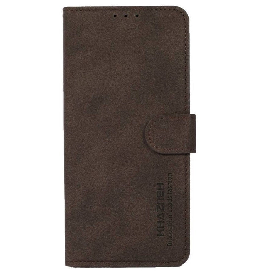 Asus ROG Phone 5 Khazneh Leather Wallet Case - Fabric Texture - Brown