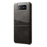 Asus Zenfone 8 Flip Imitation Leather Case w. Card Holder - Black