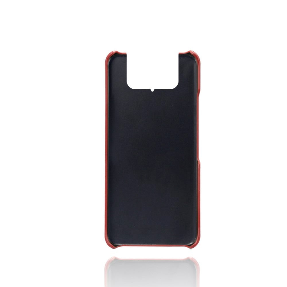 Asus Zenfone 8 Flip Imitation Leather Case w. Card Holder - Red