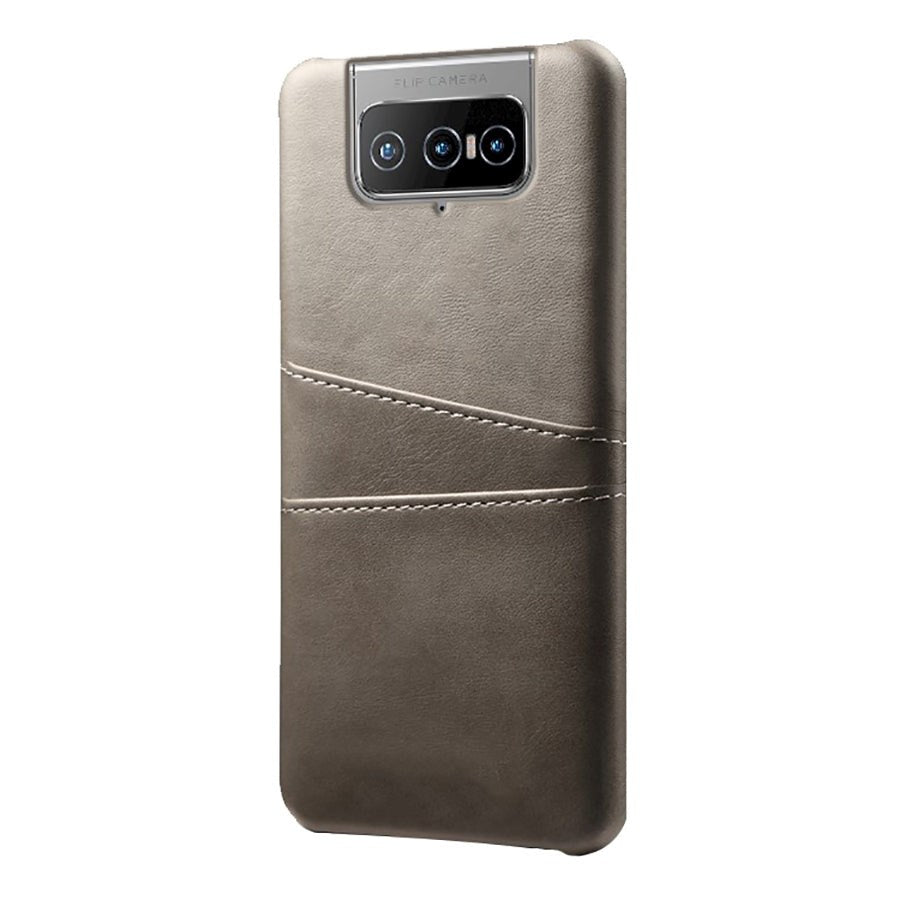 Asus Zenfone 8 Flip Imitation Leather Case w. Card holder - Grey