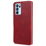 Oppo Reno6 Pro Leather Wallet Case & Magnetic Lock - Red