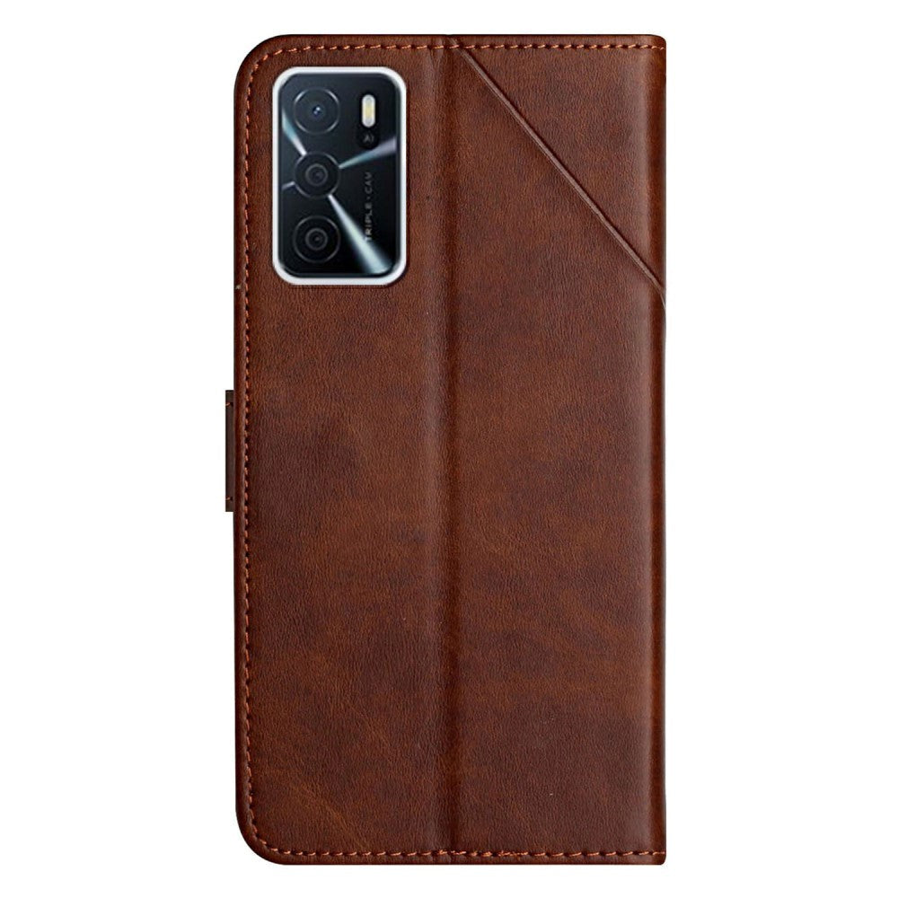 Oppo A16 / A16s / A54s Leather Flip Case w. Wallet & Stand Function - Brown