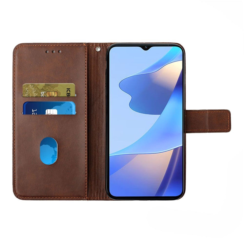 Oppo A16 / A16s / A54s Leather Flip Case w. Wallet & Stand Function - Brown