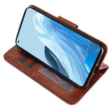 Oppo Find X5 Lite Leather Wallet Case & Magnetic Lock - Brown