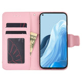 Oppo Find X5 Lite Leather Wallet Case & Magnetic Lock - Pink