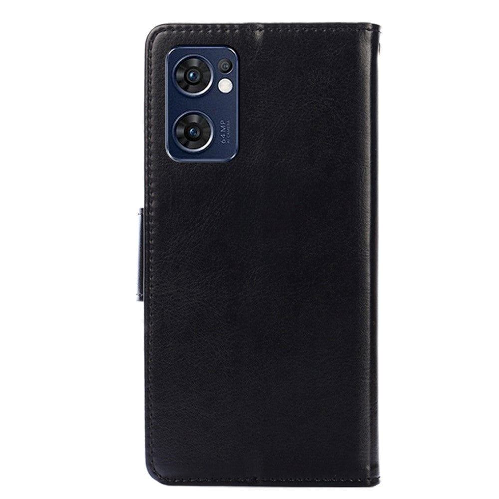 Oppo Find X5 Lite Leather Wallet Case & Magnetic Lock - Black