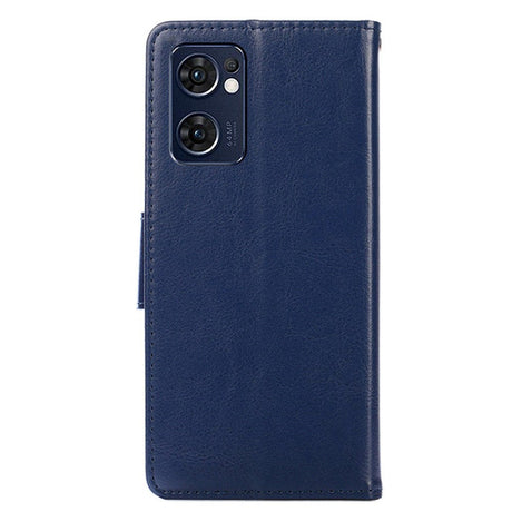 Oppo Find X5 Lite Leather Wallet Case & Magnetic Lock - Blue