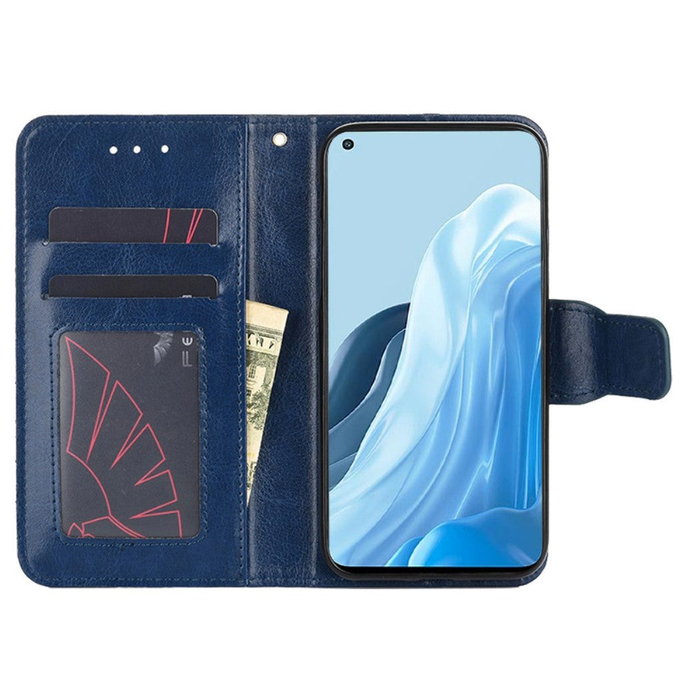 Oppo Find X5 Lite Leather Wallet Case & Magnetic Lock - Blue