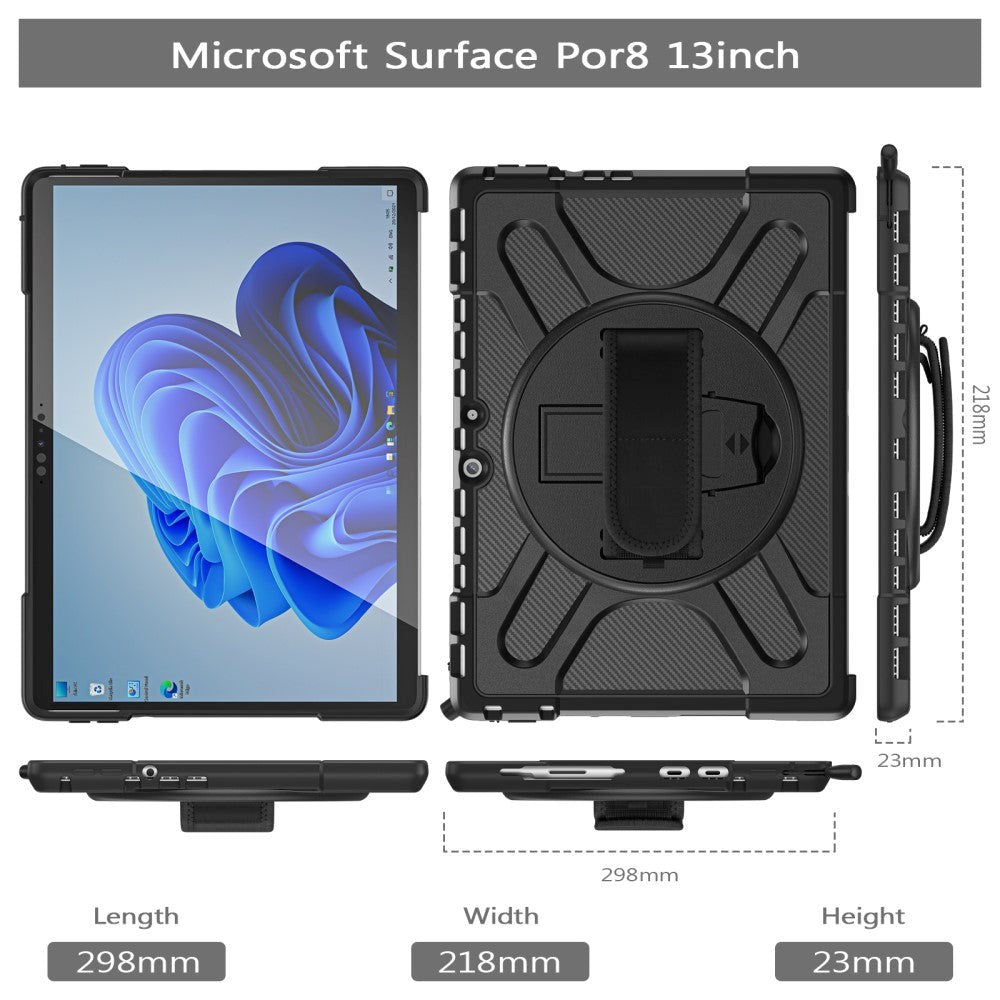 Microsoft Surface Pro 8 Tough Case with Stand & Pen Holder - Black