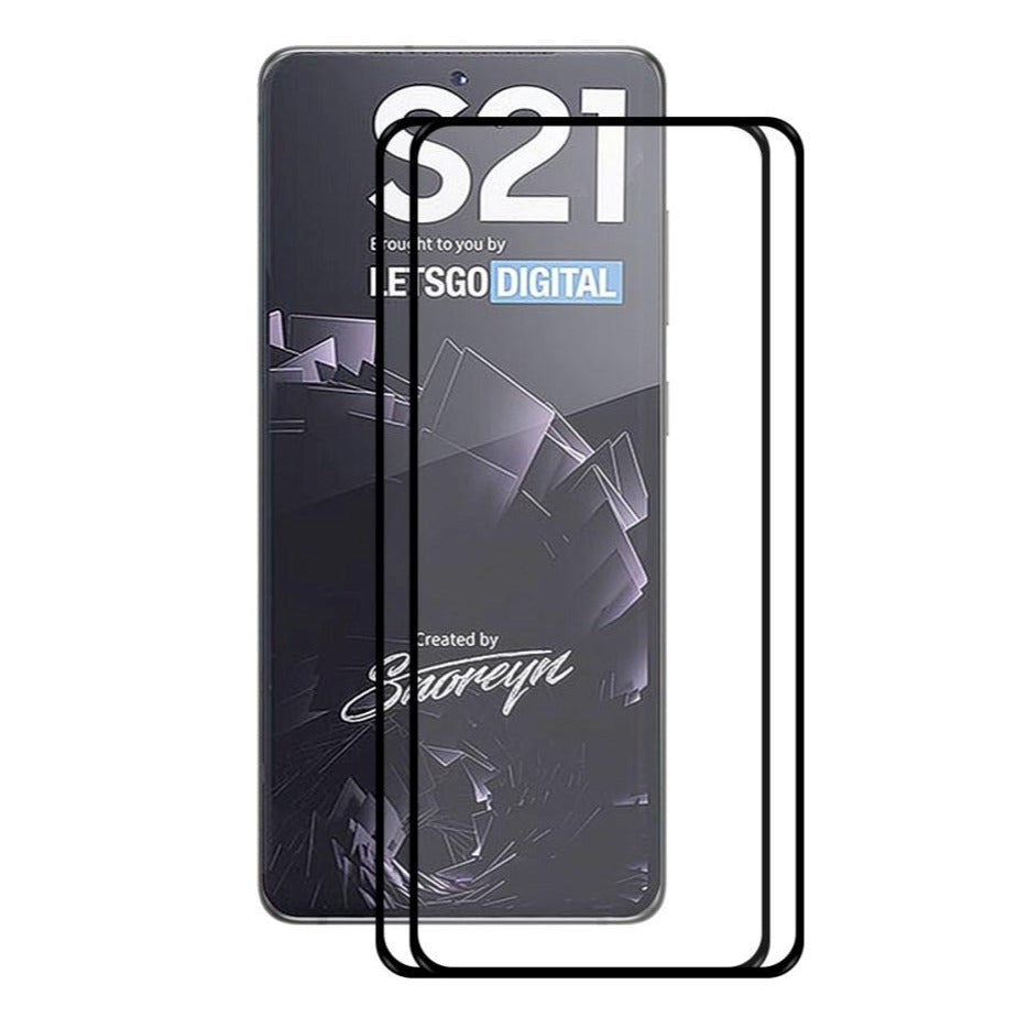 Samsung Galaxy S21 HAT PRINCE Tempered Glass 2-Pack - Full Fit - Black Frame