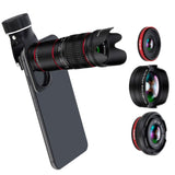 Smartphone camera lens w. 3 x Lenses - Black