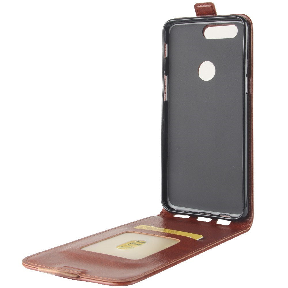 OnePlus 5T PU Leather Vertical Flip Case - Brown