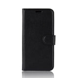 OnePlus 6 Litchi Texture Leather Stand Wallet Case Black