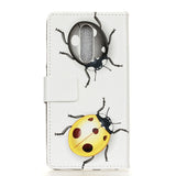 OnePlus 7 Leather Wallet Case Colorful Ladybugs