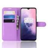 OnePlus 7 Soft Pouch Leather Wallet Case Purple