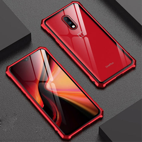 OnePlus 7 Metal Case w. Back Glass - Red