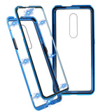 OnePlus 7 Pro Magnetic Metal Case w. Glass Front & Back - Blue