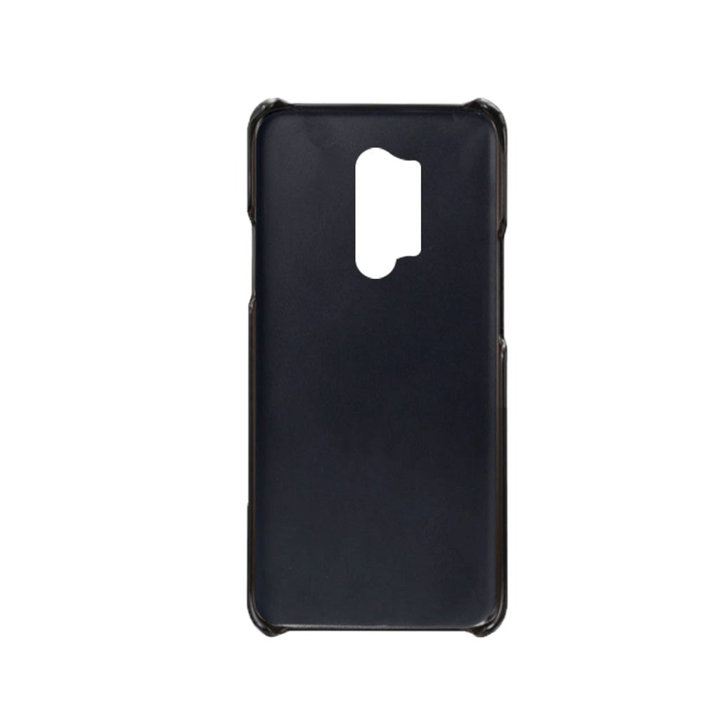 OnePlus 8 Pro Leather Coated Plastic Case with Card Holder - Black