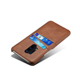 OnePlus 8 Pro Leather Coated Plastic Case with Card Holder - Brown