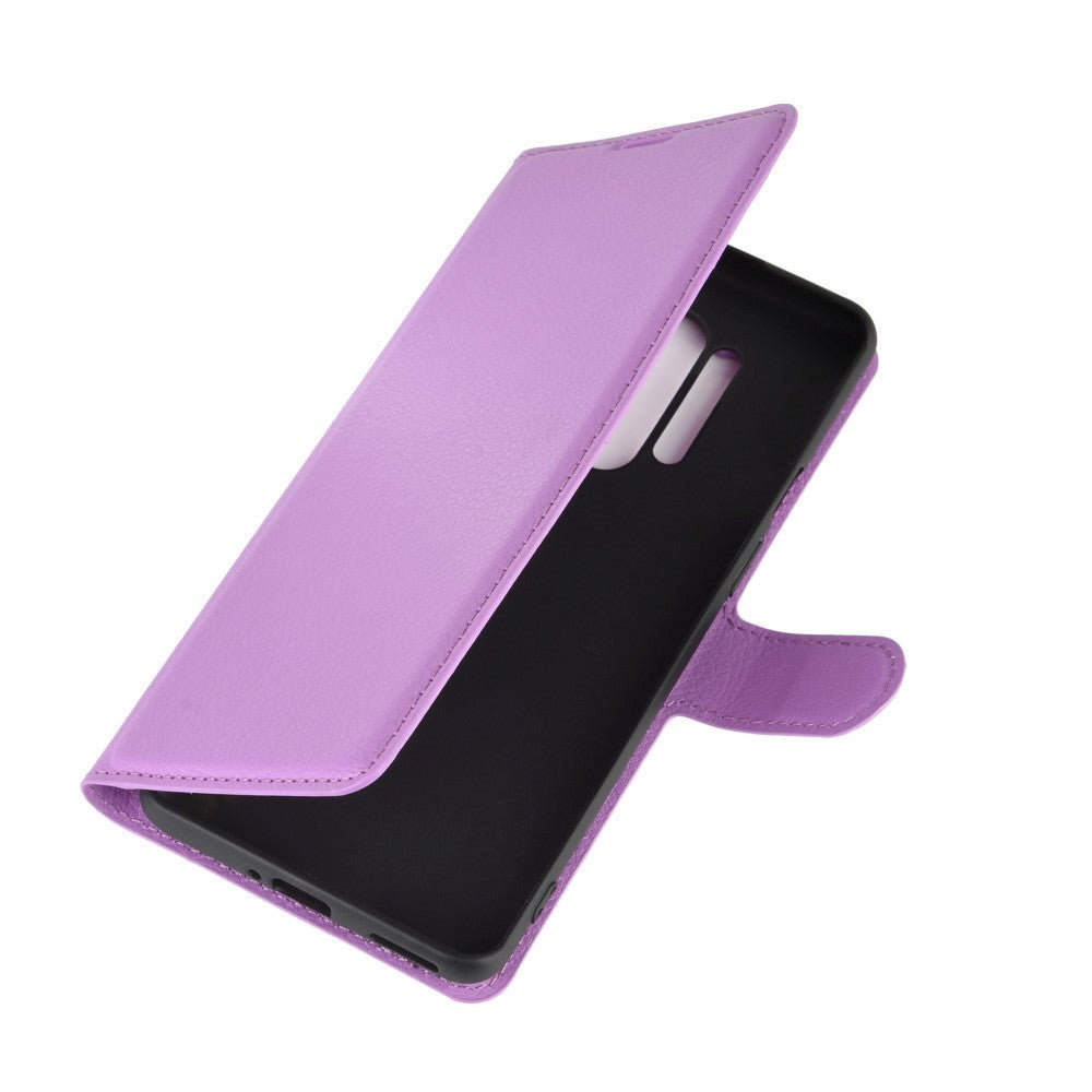 OnePlus 8 Pro Litchi Leather Flip Case w. Wallet - Purple