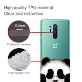 OnePlus 8 Pro Flexible Plastic Case w. Print - Transparent / Panda