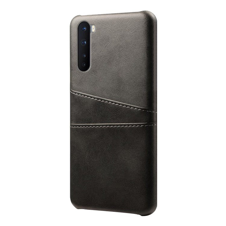 OnePlus North Leather Coated Plastic Case w. Card Holder - Black