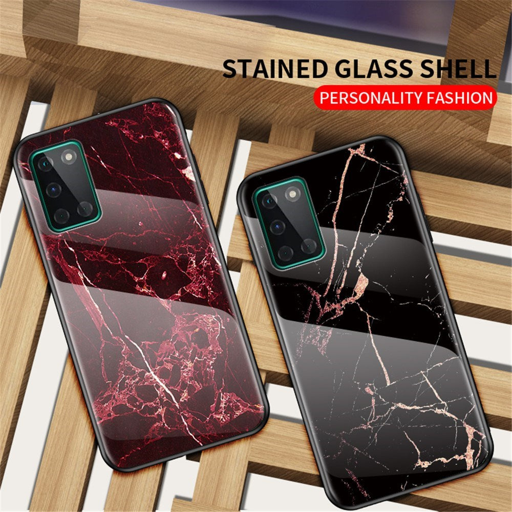 EIDERWOOD OnePlus 8T Hybrid Marble Case with Glass Back - Red