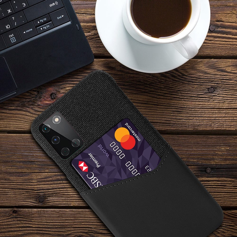 OnePlus 8T Fabric Case w. Leather Card Holder - Black