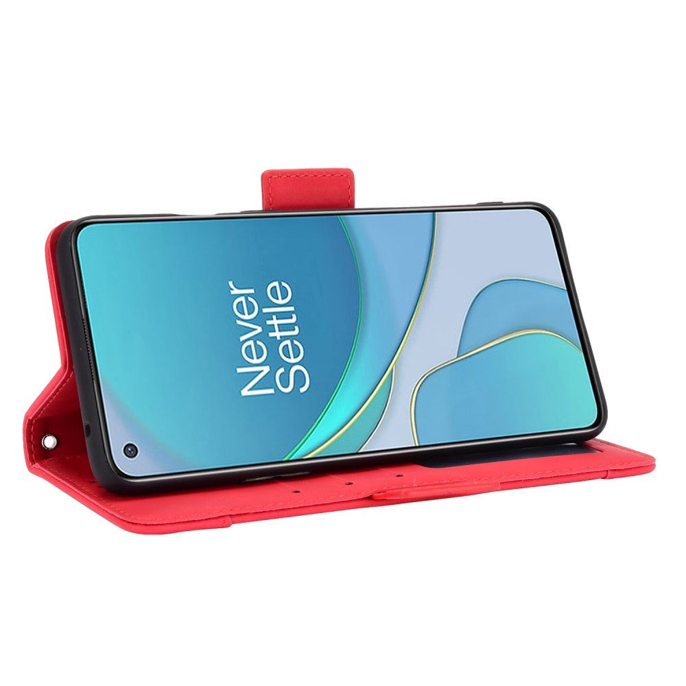 OnePlus 8T Sleek Leather Case w. Large Wallet - Red