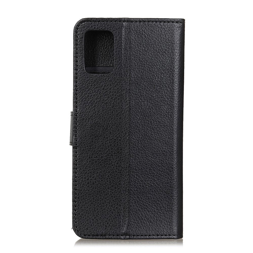 OnePlus 9 Litchi Leather Wallet Case - Black